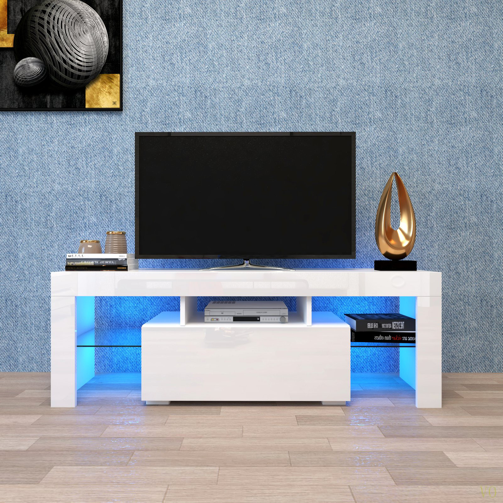 Wrought Studio TV Stand With LED RGB Lights,Flat Screen TV Cabinet ...