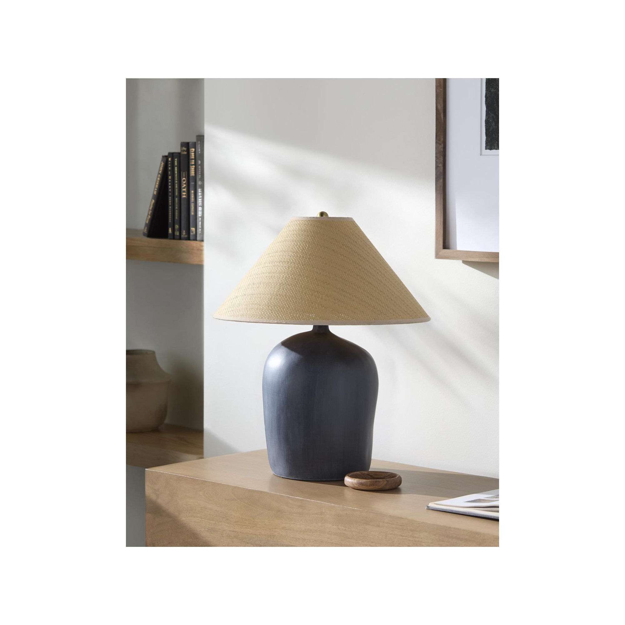 Danica Table Lamp, Black, Rattan Empire