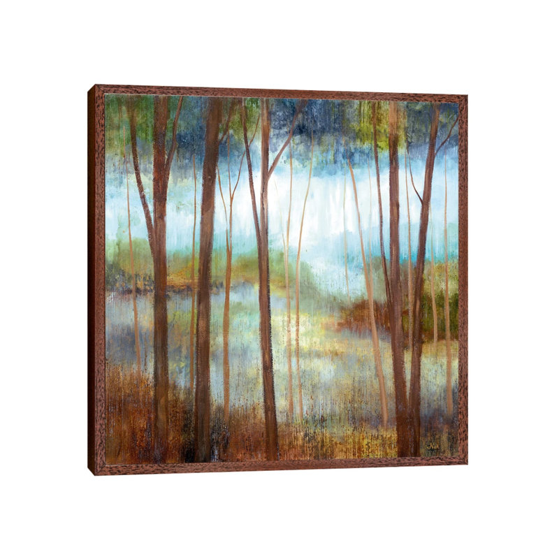 Soft Forest II by Nan - Painting on Canvas, Classic Brown Wood Framed, 45.72 cm H x 45.72 cm W