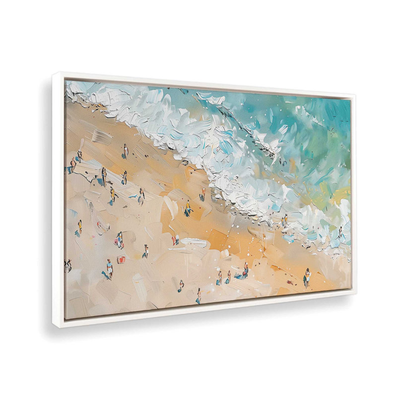 «Sandy Serenade on Canvas» par Azure Artisanal Studio, reproduction, Cadre flottant blanc opaque