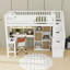 Lit mezzanine simple avec bureau, lumières DEL, tablettes de rangement et armoires-1334572560