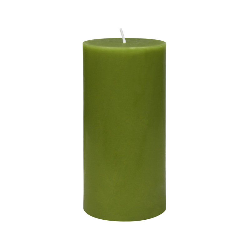 Bougie pilier sans parfum sans paraffine sans fumée, Sauge vert, H 6 po x D 3 po, Ensemble de 12