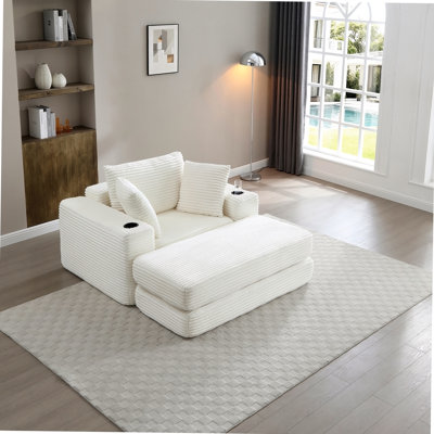 Canapé-lit 52 po en os surdimensionné de 52,4 po pour grand lit, confortable et confortable