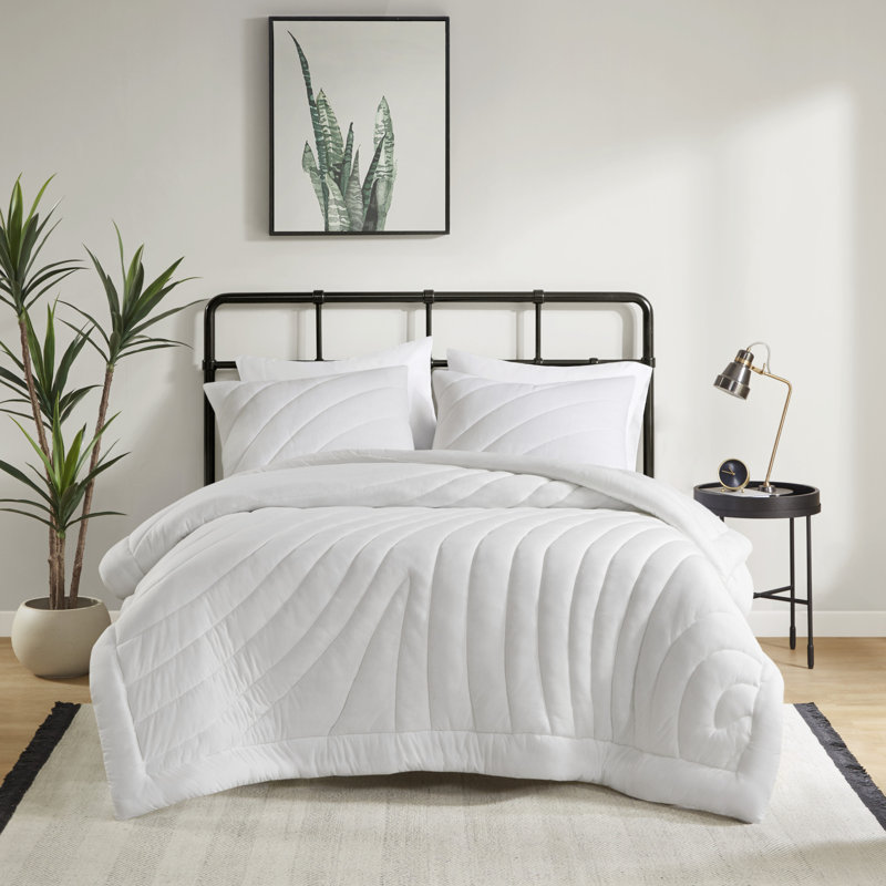 Soft Bedding Sets, California King Comforter + 2 King Shams, White