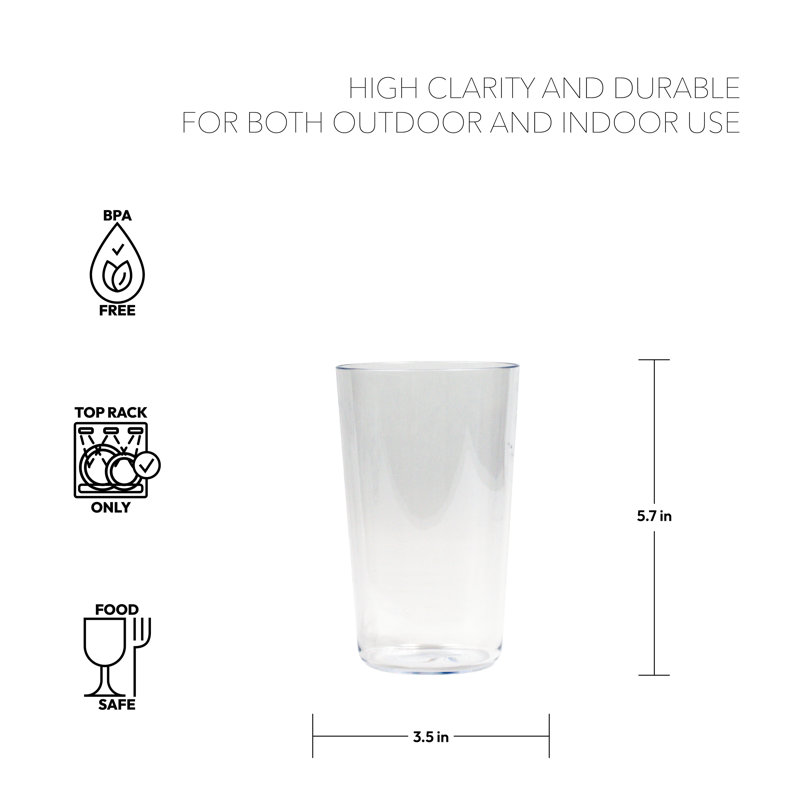 6 pièces 21,4 oz. Ebern Designs Athle Ensemble de verres Tritan