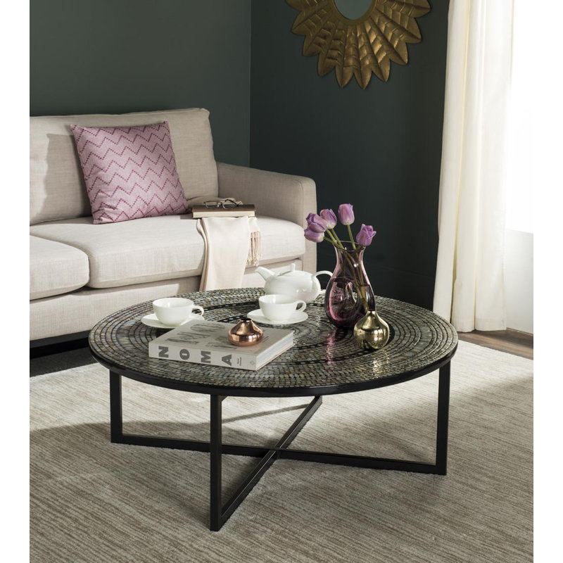 Albertas Cross Legs Coffee Table, Dark Gray