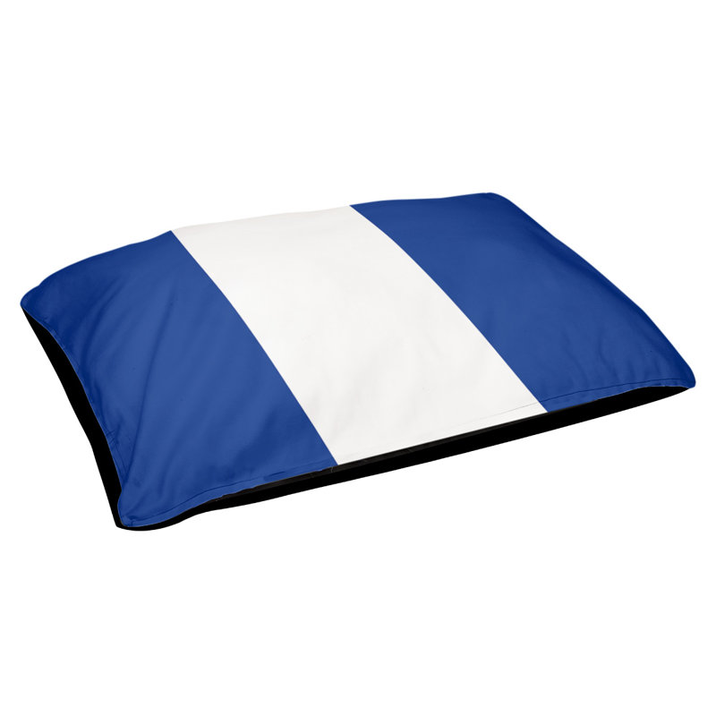 Coussin de lit pour chien Cincinnati, Grand (l 50 po x P 40 po x H 7 po), Bleu / blanc