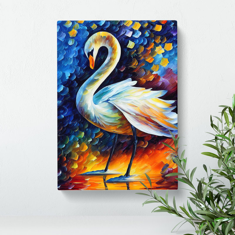 Swan Portrait No.6 - Wrapped Canvas, 50cm H x 35cm W x 3cm D