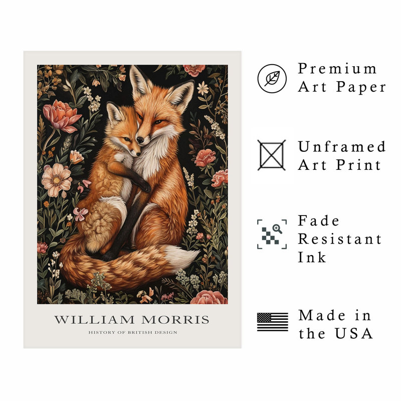 Animaux, reproduction d'art sans cadre William Morris Fox VII Cottage