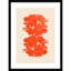 «Orange Floral Silhouettes» par Ortanza, impression sur bois encadrée-716306355-716306359