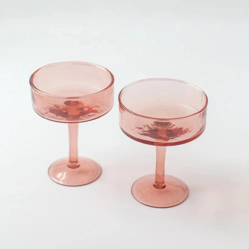 Verres à cocktail coupés à la main S / 4 - fumée, Orange