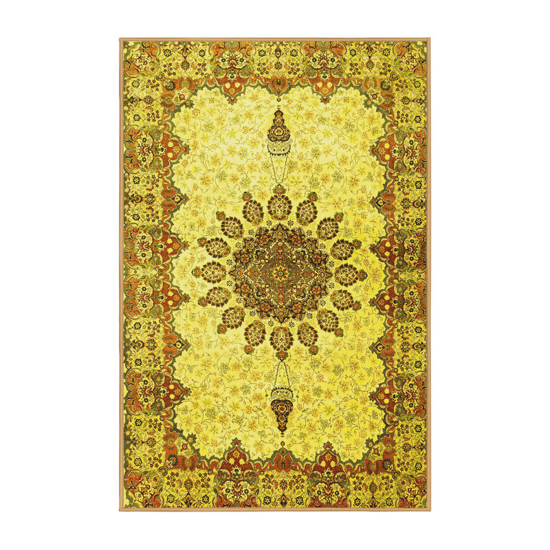 Washable Oriental Indoor Rug, Rectangle 7' x 9'