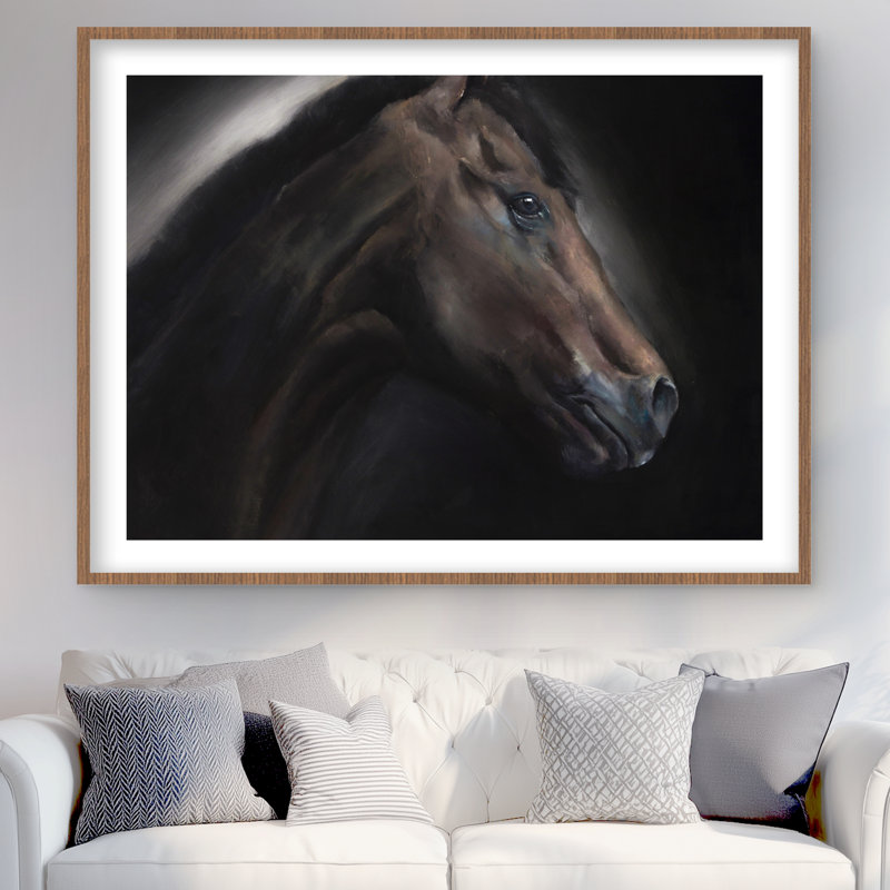 Loneliness Horse - Office Farmhouse, reproduction d'art encadrée