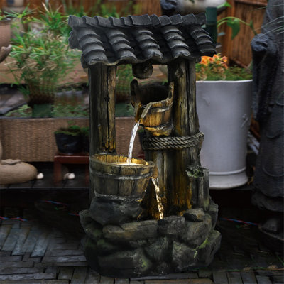 Fontaine en fibre de verre avec lumière