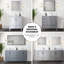 80 po L x P 22 po. Meuble-lavabo gris foncé, comptoir en quartz blanc, robinet, 30 miroirs - longue durée et teinture - comptoir de bain et taches-947277577