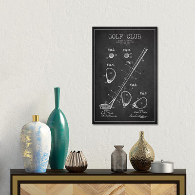 «Golf Club», brevet de charbon de bois, giclée sur toile tendue avec châssis