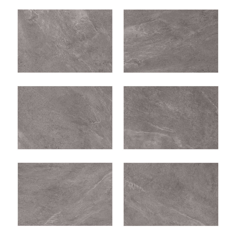 Monolithe 23,62 po X 35,43 po Carrelage de sol en porcelaine mate 2CM (11,62 pieds carrés / caisse), Gris