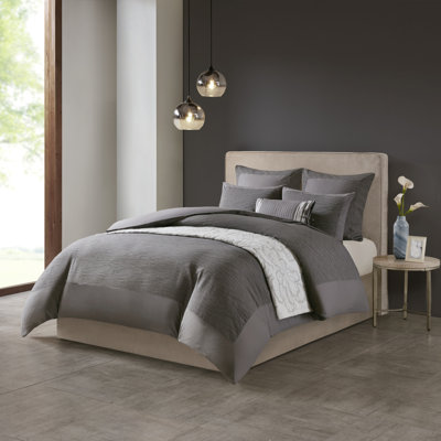 N Natori Hanae Cotton Blend Yarn Dyed Duvet Cover Set