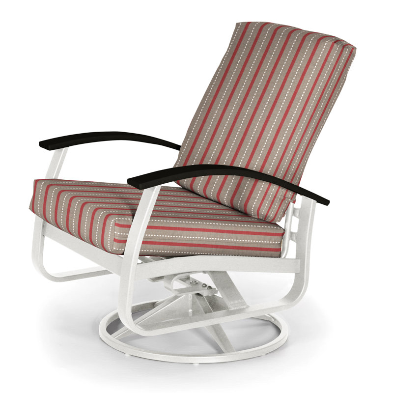 Belle Isle Outdoor Swivel Lounge Chair, Black P70, Cast Slate Sunbrella® Plainweave, Textured Snow