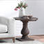 Table de bout ronde  brun vieilli