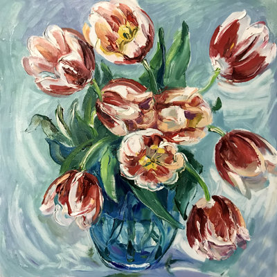 Sharptown Art Flowers Realistic - Wrapped Canvas Painting