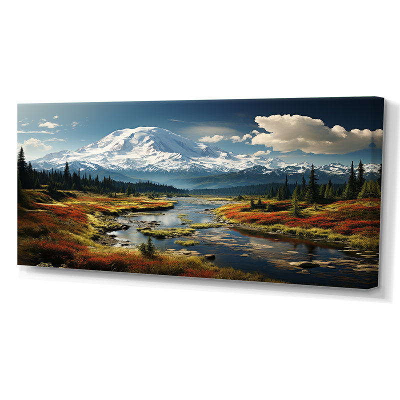 Art mural américain «Mount Rainier» - États-Unis, Toile tendue, H 28 po x l 60 po x P 1,5 po