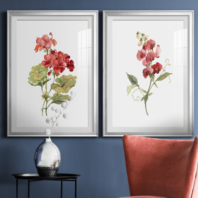 " Scarlet Geranium " 2 - Pieces