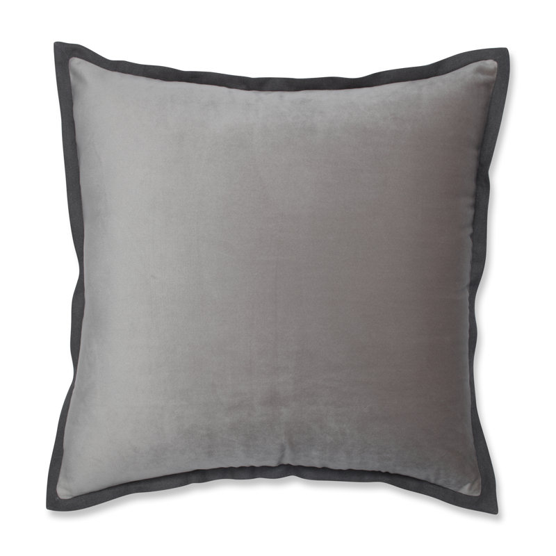 Flange Loden Velvet Down Blend Throw Pillow, Dove Gray, 18" x 18"