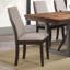 Ensemble de 2 chaises d'appoint industrielles avec silhouette incurvée, tissu rembourré au fini brun et pieds en bois espresso