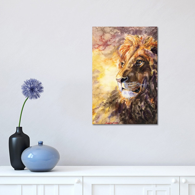 Lion I by George Dyachenko - Wrapped Canvas Painting, 30.48 cm H x 45.72 cm W