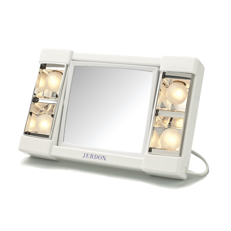 Lighted Tabletop Magnified Makeup Mirror, Plug In