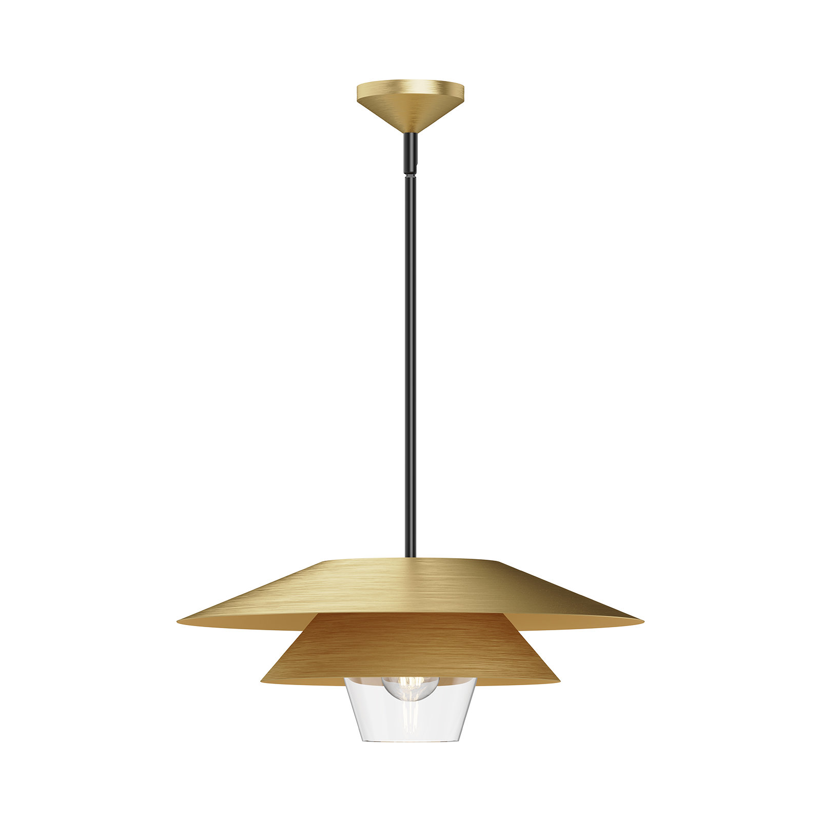 Davant Single Light Steel Pendant, Brushed Gold, 7.75" H x 19.5" W x 19.5" D