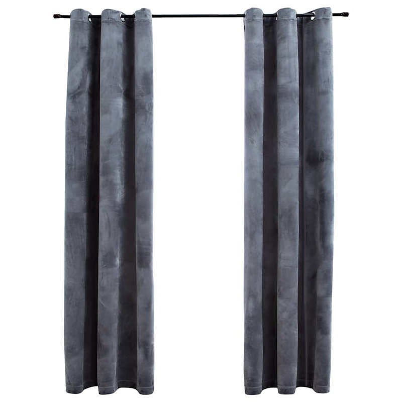 Rideau occultant et isolant occultant 2 panneaux en velours anthracite 37 po x 95 po