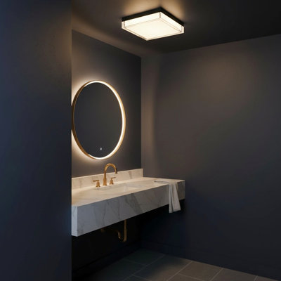 Plafonnier encastré à DEL noir intégré de 11 pouces, 1 800 lumens 24 W à DEL Energy-Smart, 3 températures de couleur de 3 000 K / 4 000 K / 5 000 K, à intensité variable avec des gradateurs compatibles, diffuseur en acrylique, à installation rapide, pour