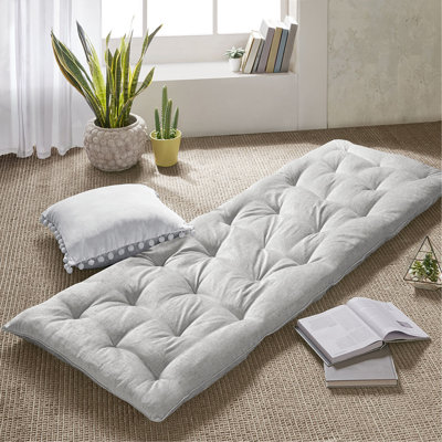 Poly Chenille Lounge Floor Pillow Cushion Grey 27" X 74"
