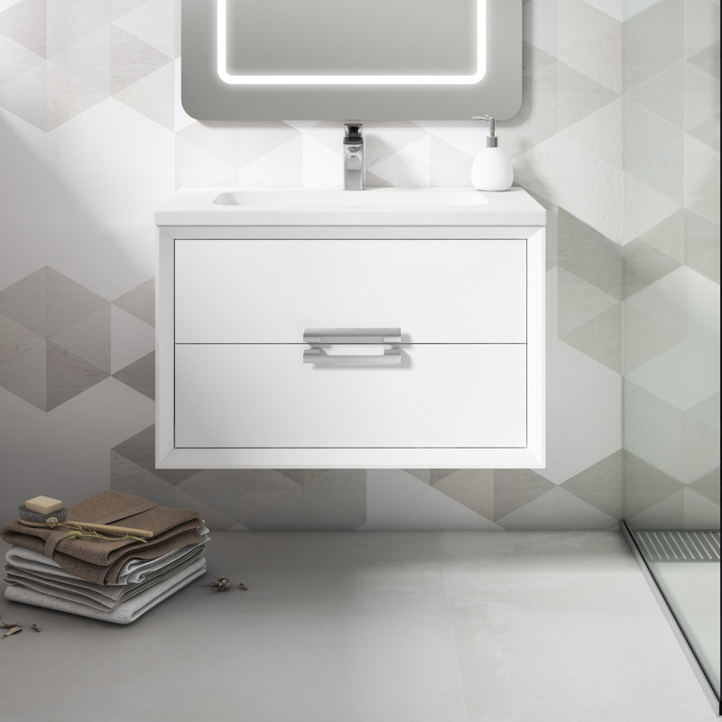 Zak 24'' Single Bathroom Vanity with Ceramic Top, White