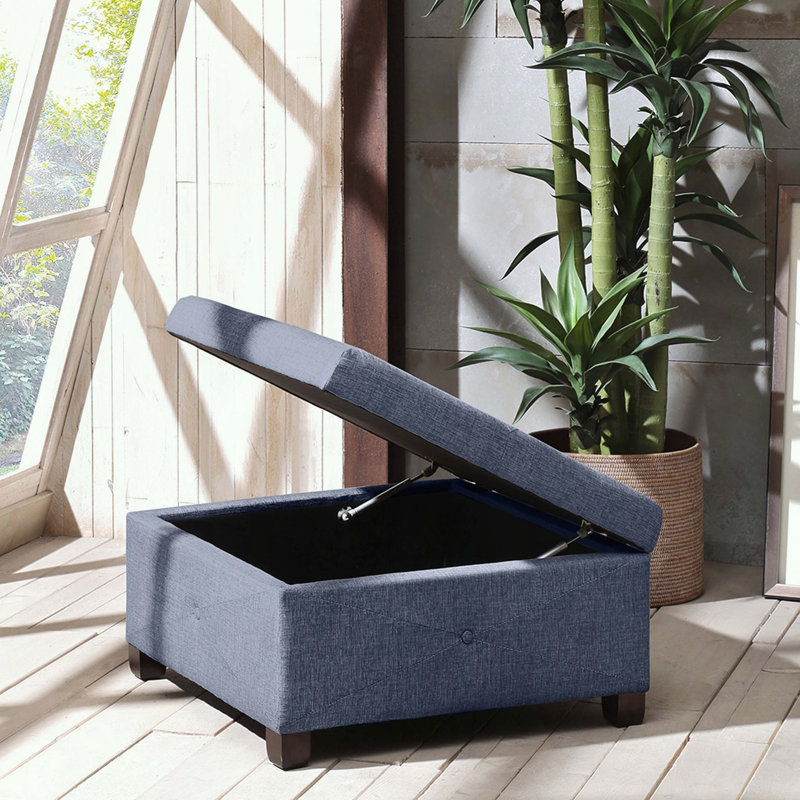 Square Storage Ottoman with Soft-Close Lid