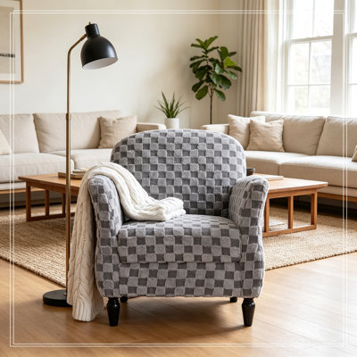 Fauteuil d'appoint rembourré avec pieds en bois