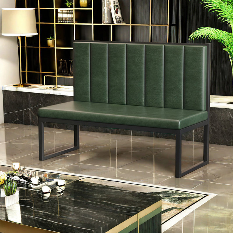 Banc rembourré en similicuir Modern, Vert