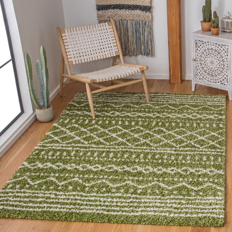 Develin Performance Chevron Rug, Rectangle 4' x 6', Green/Ivory