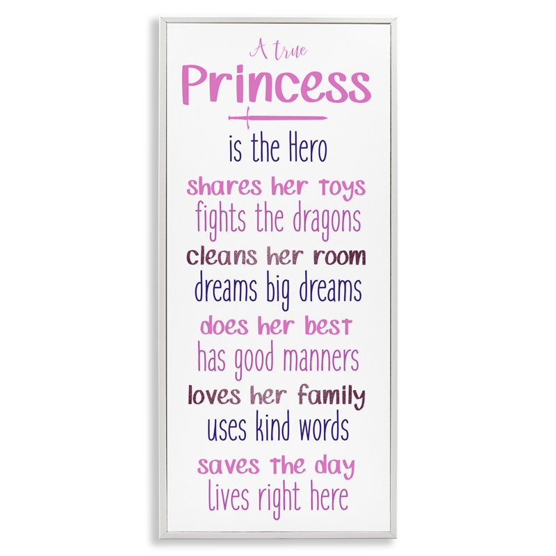 «True Princess Is The Hero», art de la giclée encadrée, conception par Kim Allen, H 30 po x l 13 po