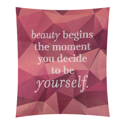 Tapisserie citation en polyester en faux gemme