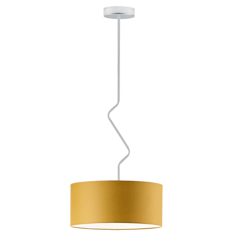 Candless 1 - Light Drum Pendant, Mustard, Chrome