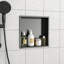 Niche de douche en acier inoxydable 12 po x 12 po, noir bronze-1533366532-1533366533