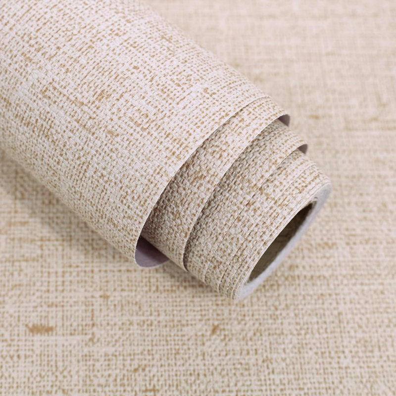 Papier peint auto-adhésif beige en toile de ramie auto-adhésive