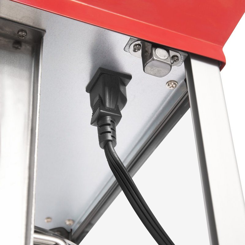 Red Stainless Steel Vintage Countertop Popcorn Machine, 24"