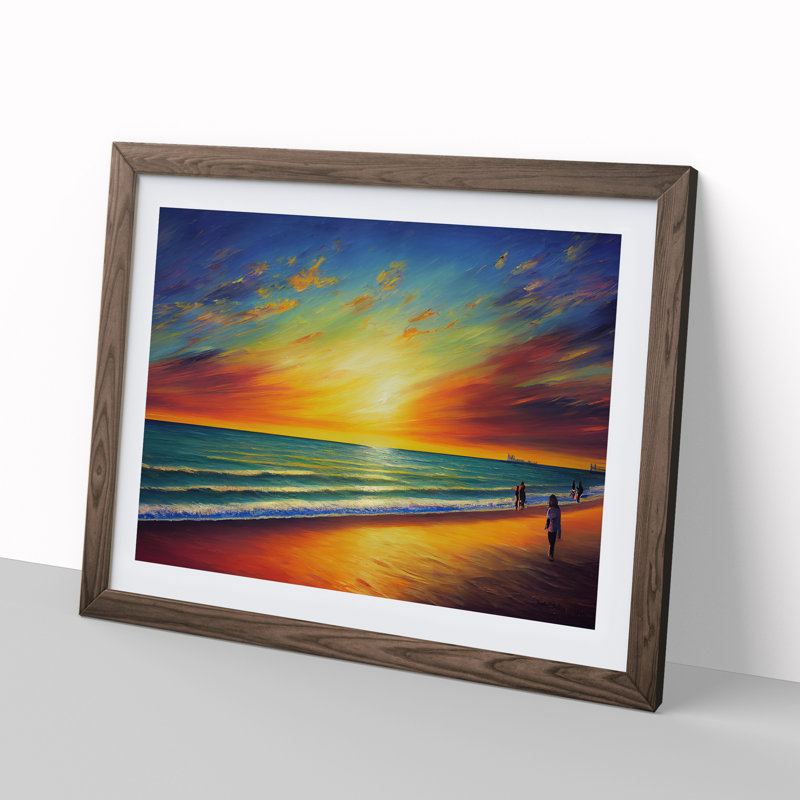 XH1022-1318X Beautiful Beach Vol.2 - Single Picture Frame Print, 46cm H x 64cm W x 2cm D, Walnut Framed