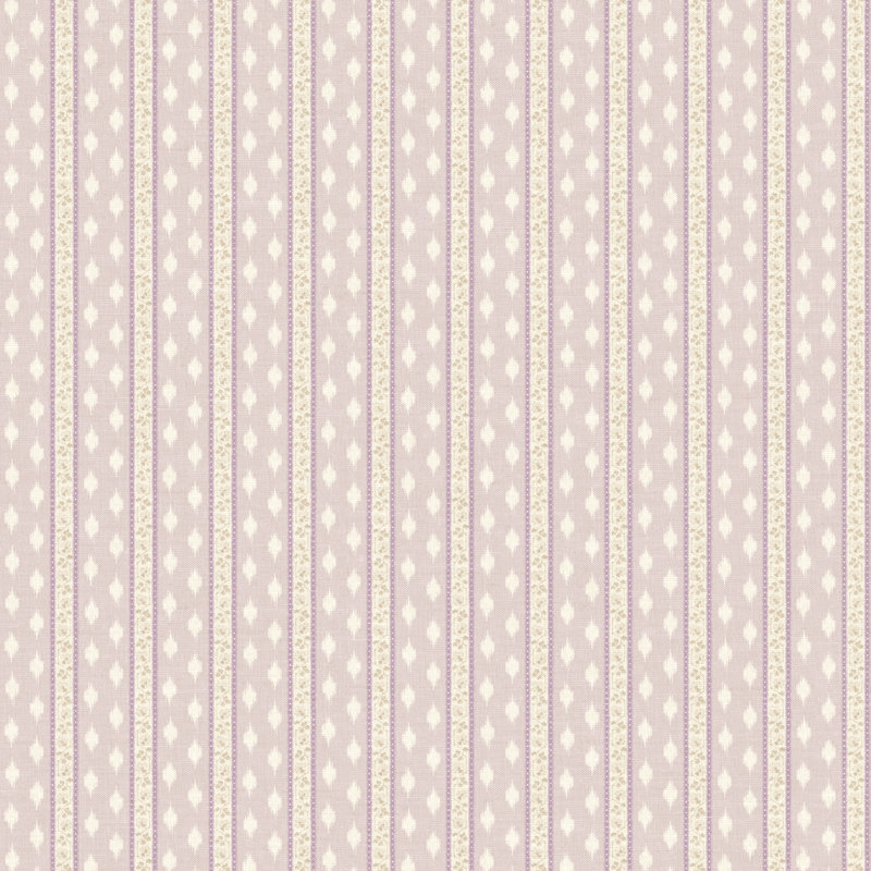 Papier peint embossé à rayures 3D 33 pi x 20,5 po Springtime Cottage, Lavande