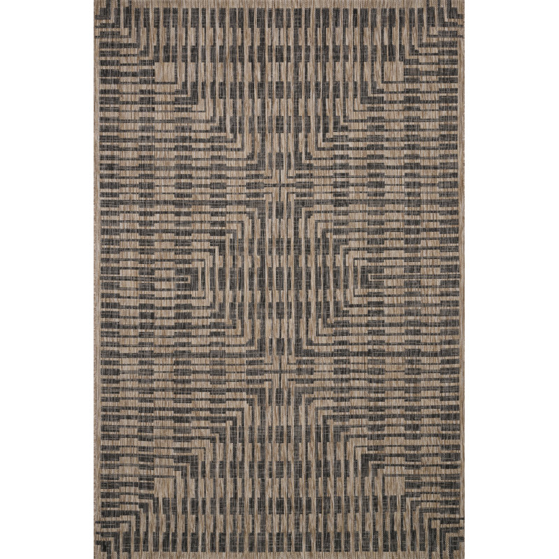 Tapis intérieur / extérieur tissé à la machine Tiza, Carré 1 pi 6 po