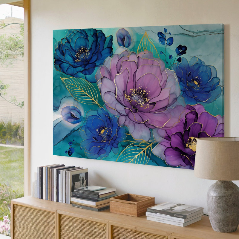 Toile, arrangement complexe de fleurs en fleurs qui attirent l'attention, mettant en valeur un art mural, H 30 po x l 30 po